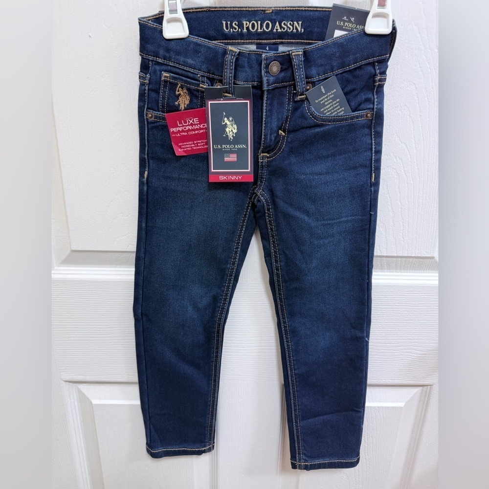NWT U.S. Polo Assn. Kids' Dark Blue Jeans, Size 4